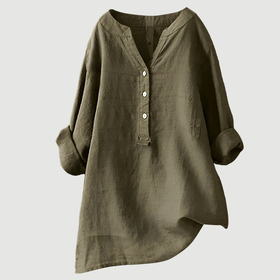 Élise™ | Luchtige Linnen Blouse voor een Tijdloze Zomerlook