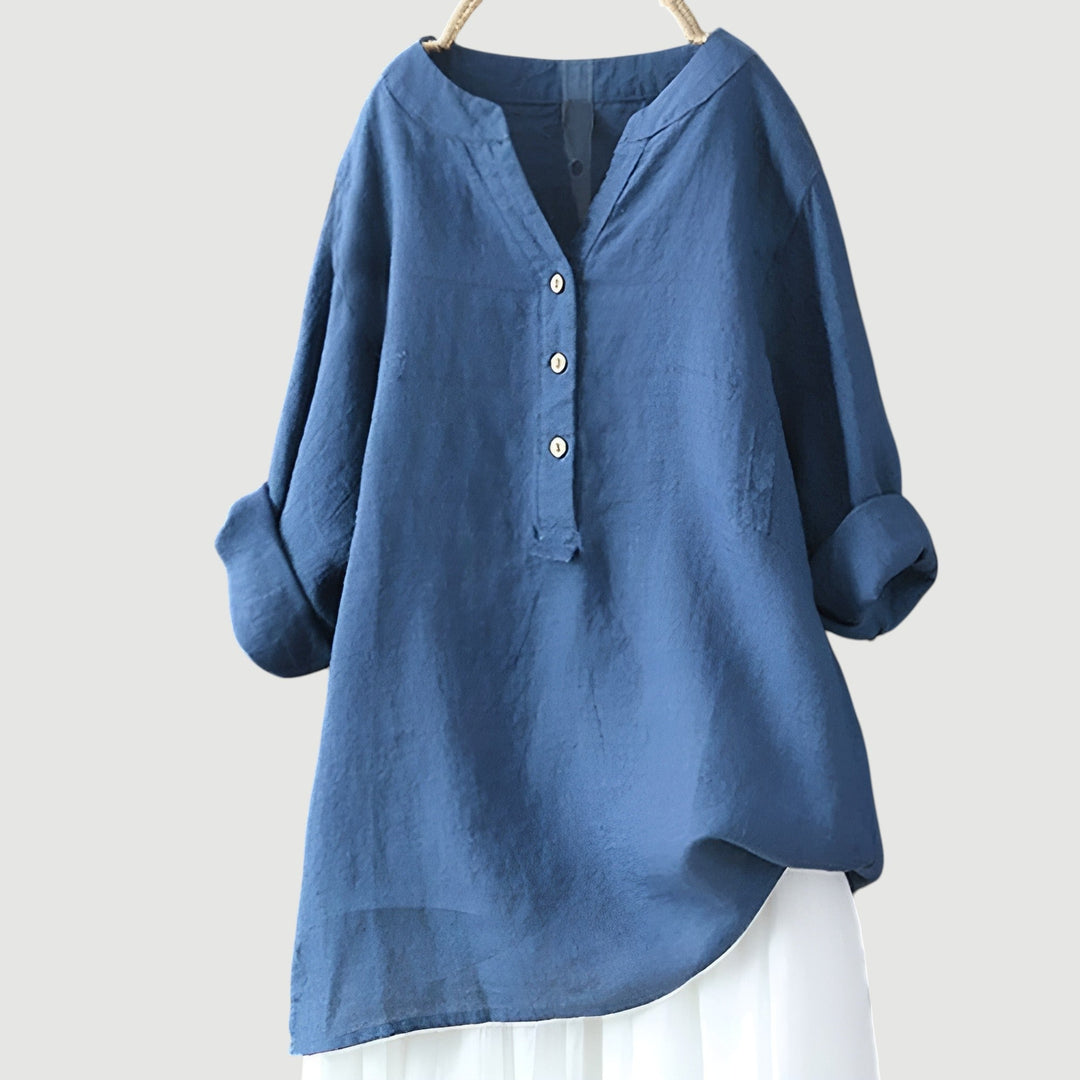 Élise™ | Luchtige Linnen Blouse voor een Tijdloze Zomerlook