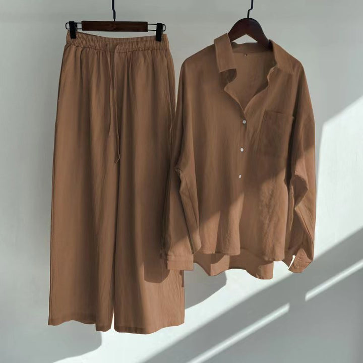 Maren™ | 2-delige set – Blouse & wijde broek