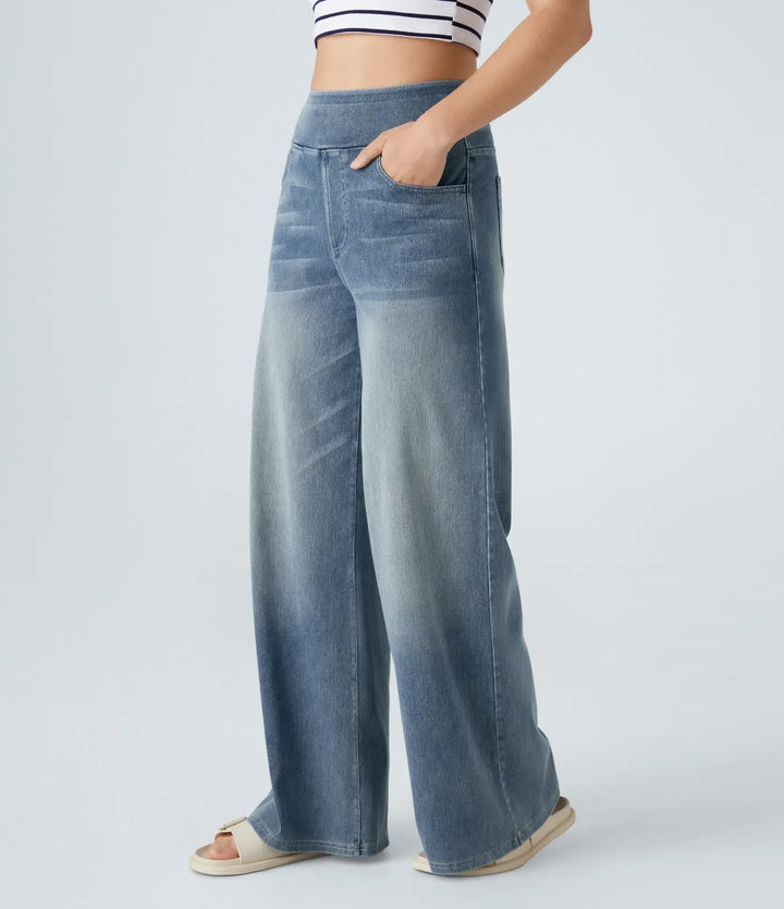 Lina | Comfortabele Hoge Taillebroek met Elastische Band