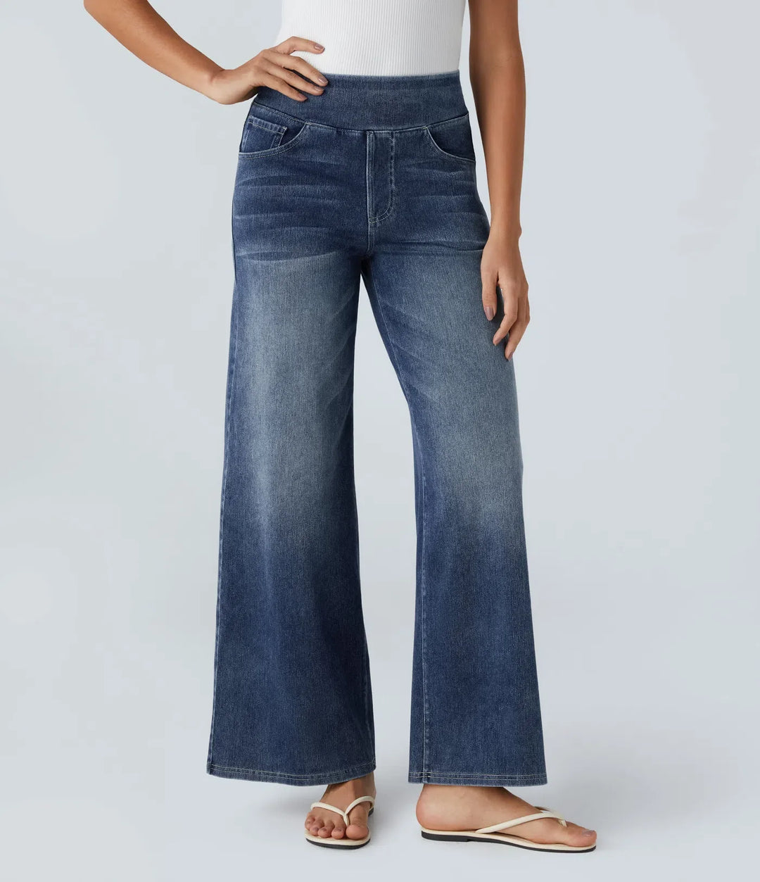 Lina | Comfortabele Hoge Taillebroek met Elastische Band