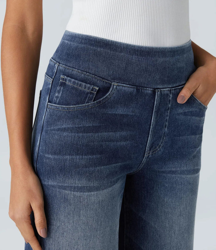 Lina | Comfortabele Hoge Taillebroek met Elastische Band