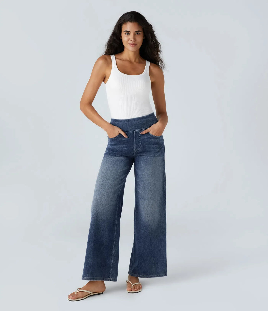 Lina | Comfortabele Hoge Taillebroek met Elastische Band