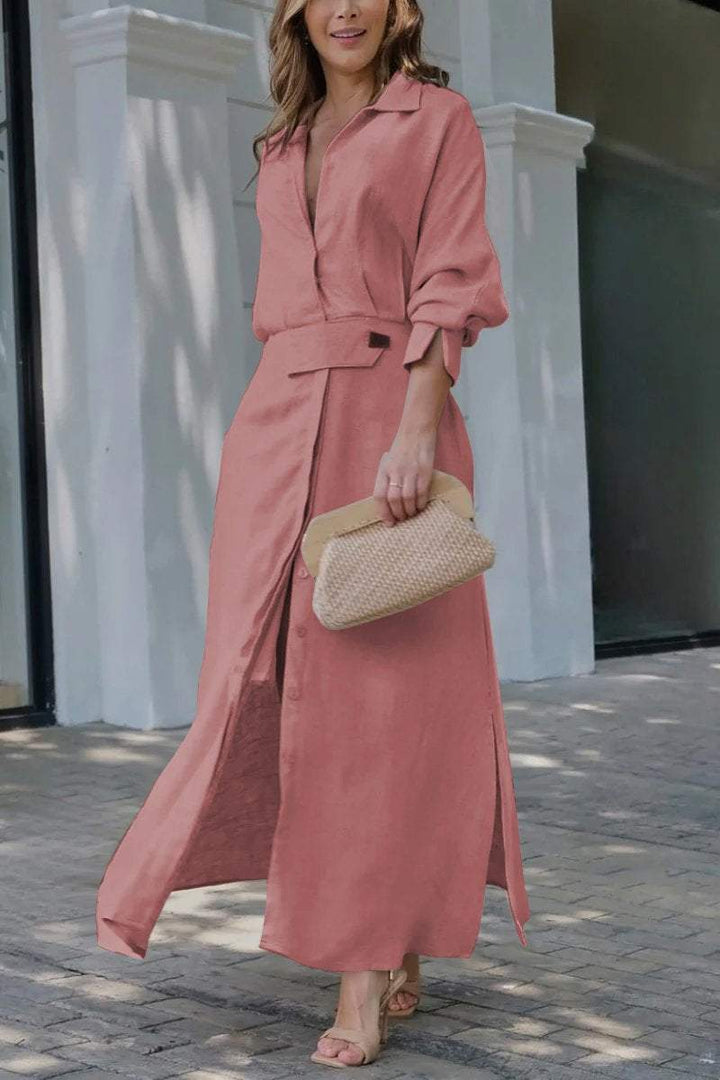 Elena | Elegante maxi-jurk met verfijnde V-hals