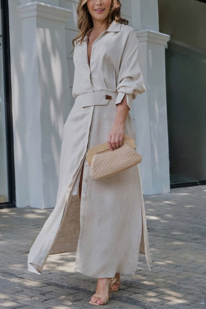 Elena | Elegante maxi-jurk met verfijnde V-hals
