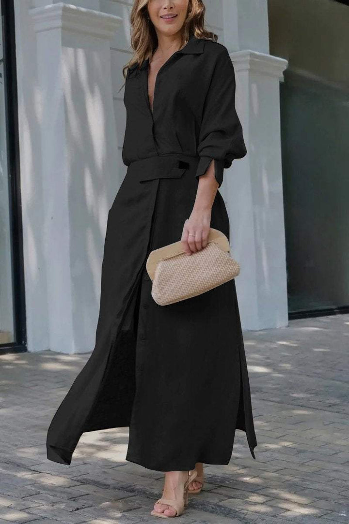 Elena | Elegante maxi-jurk met verfijnde V-hals