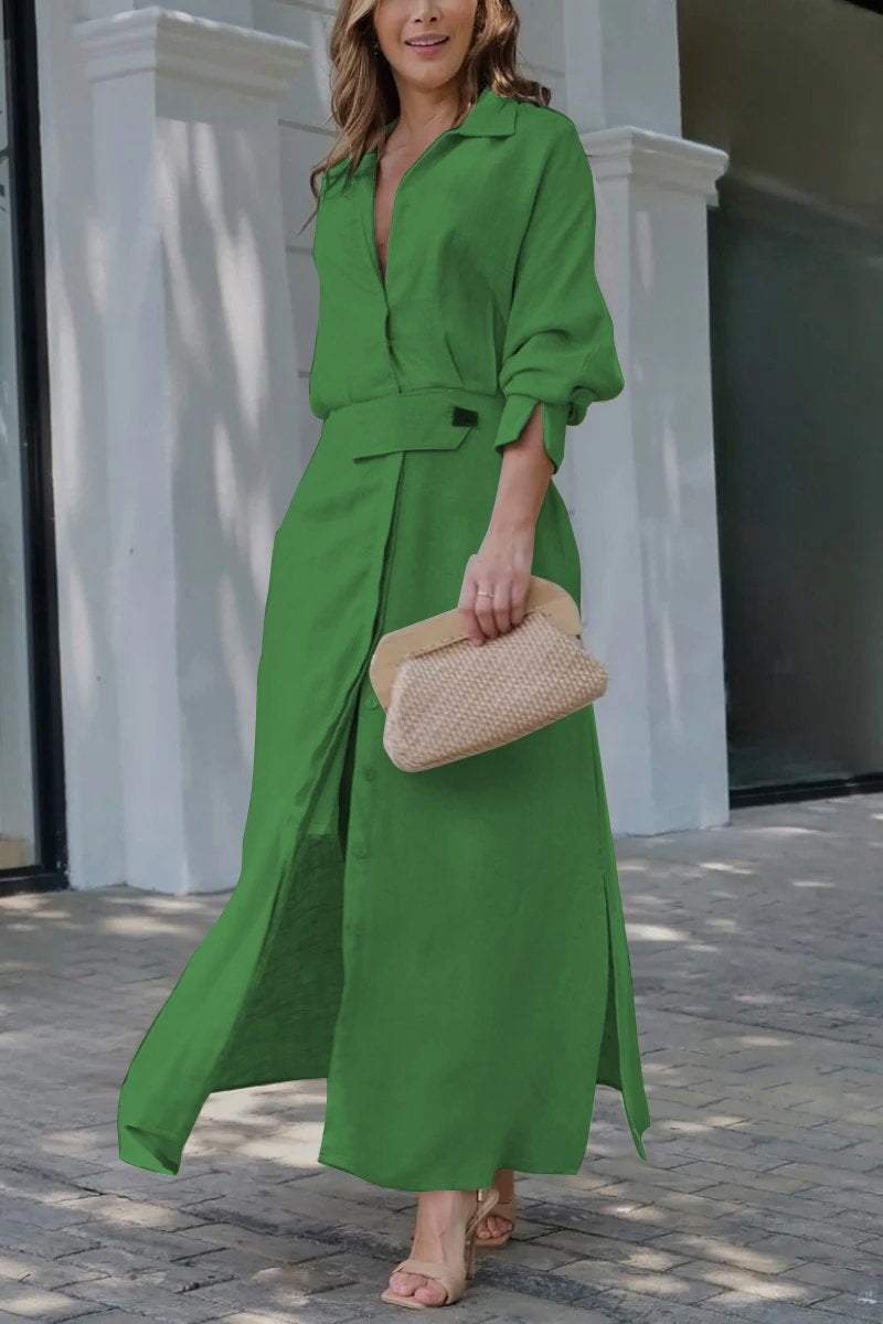 Elena | Elegante maxi-jurk met verfijnde V-hals