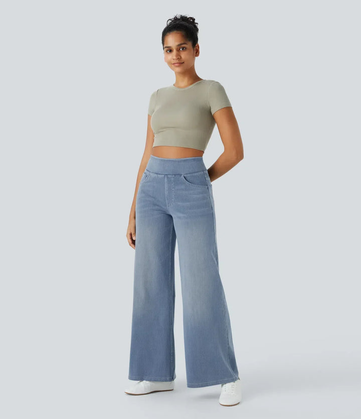 Flair | Casual Comfortbroek met Hoge Taille