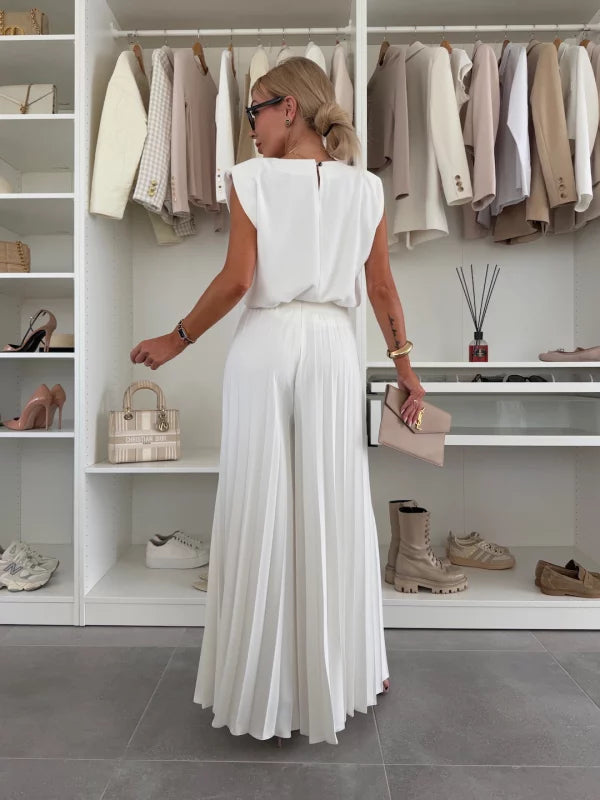 Elenya™ | Elegante Co-ord Set met Blouse en Broek