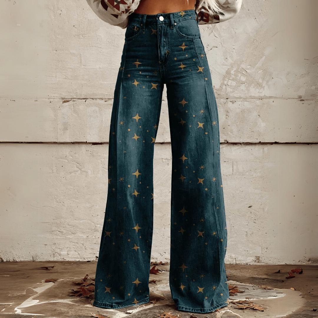 Stijlvolle Vintage Boho Flared Broek