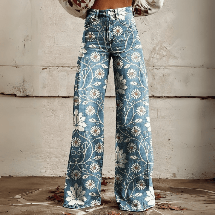Stijlvolle Vintage Boho Flared Broek