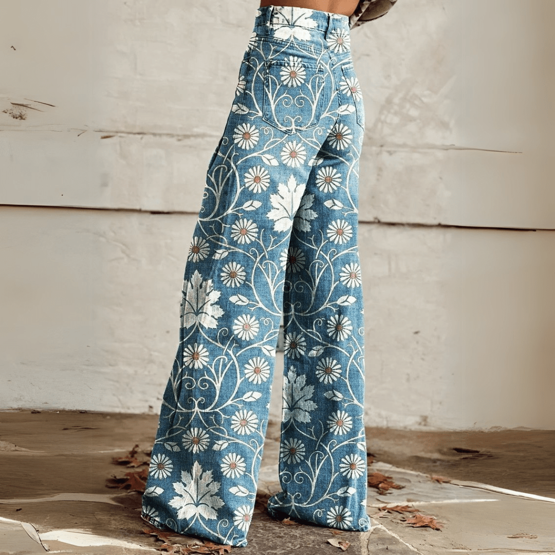 Stijlvolle Vintage Boho Flared Broek